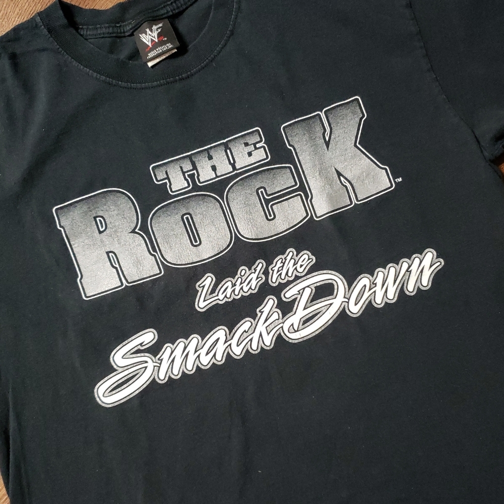 Vintage WWF The Rock Laid The Smack Down XL Double